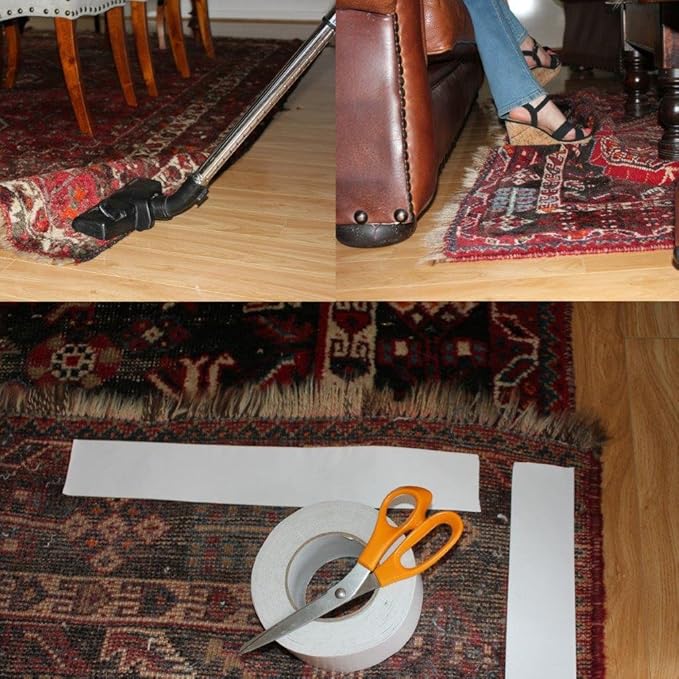 PRETMANNS Double Sided Carpet Tape - for Keeping Area Rugs & Carpets in Place – Great for Wood Working & Craft Projects - 33 Yards (2.5”Wide X 100ft Long)