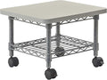 Safco Onyx Rolling Cart Printer Stand, Under-Desk Mobile Utility Table for Home Office with Steel Shelf, Gray