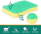 Scrub Sponge, 4 Pack Dual-Sided Temperature-Responsive Scrubber - Non-Scratch - Multipurpose Dish Sponges for Kitchens, Bathrooms, and Outdoor Use - S Shape