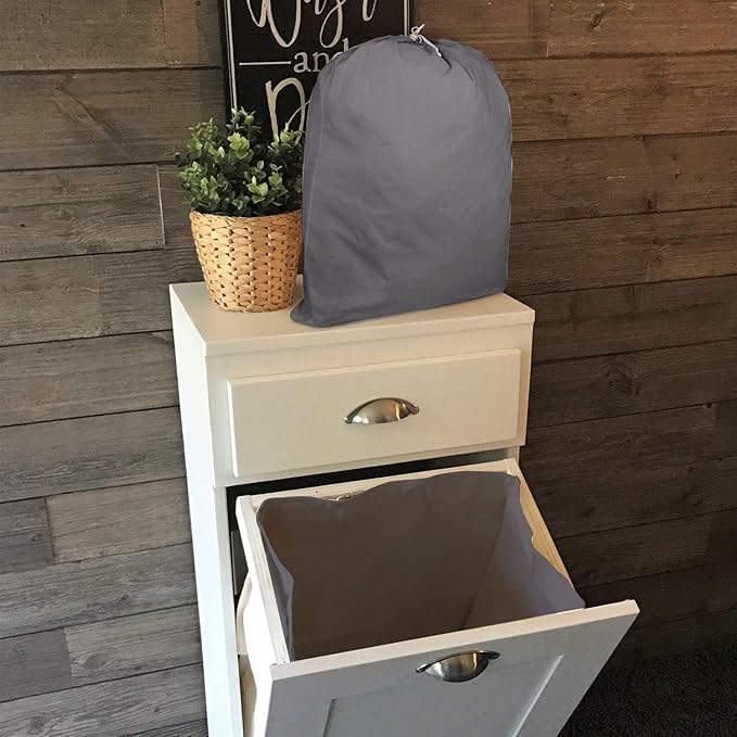 Urban Villa Laundry Bag Canvas|Dirty Clothes Travel Laundry Bag|Machine Washable|Reusable College Hostel Hamper Liner Bag for Garments Delicates Drawstring Closure 4 Pack Grey Color|Size 28X36 Inches