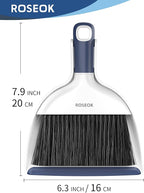 Mini Broom and Dustpan Set for Cleaning, Compact Desktop Dustpan with Brush for Kitchen Counter, Office, Car, Navy Blue, 1 Pack
