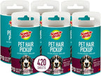 Scotch-Brite Pet Hair Pickup Extra Sticky Lint Roller, Designed for Removing Fur + Fluff on Couches, Clothes, Dog and Cat Beds, & More, 6 Pack, 420 Easy-Tear Adhesive Sheets Total