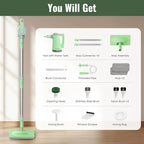 FEPPO Steam Mop with Detachable Handheld Steam Cleaner for Home and Floor Cleaning, 10-in-1 Multi-purpose Attachments & 2 Pads, Powerful Steamer for Floors, Hardwood, Tiles,Grout,Windows,Kitchen,Bath