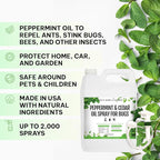 Kate's Home & Garden Peppermint Oil Spray for Bugs, Ants, Insects, Spiders, Stink Bug. Pesticide and Insecticide Indoor Repellent Pest Control with Cedarwood Oil (Gallon, Natural, Pet Safe, Non Toxic)