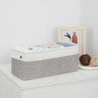 Bidtakay Small Bins for Organization Fabric Baskets for Toilet Paper Storage [4-Pack] Collapsible Narrow Baskets for Towels Socks Organizer Decorative Bins for Nursery Closet Cabinet -15x6x5.5In