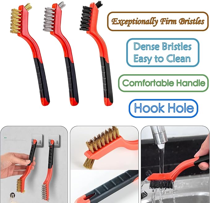 Hard Bristle Crevice Cleaning Brush, Crevice Cleaning Brush Tool Kits for Household Use, Cleaning Brushes Small Spaces, Gap Cleaning Brushes for Kitchen, Bathroom, Shutter Door Tiles Window Groove