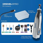 Dremel 8150-N/20 8V Cordless Rotary Tool Kit with Brushless Motor and LED Work Light - Variable Speeds, USB-C Rechargeable and Includes 20 Accessories