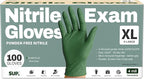 SUP Disposable Nitrile Gloves, Powder-Free Latex-Free Food Safe Cooking Home Cleaning Non-Sterile Glove, Moss Green, 100 Ct