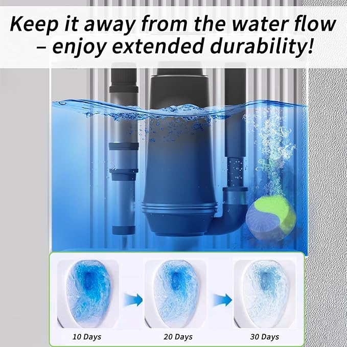 Automatic Toilet Bowl Cleaner Tablets,30 Pack Toilet Blue Tablets For Tank Long Lasting,Two-tone In Tank Cleaner Tabs,Bathroom Cleaner (30, BLUE&GREEN)