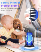 Outdoor Insect Killer, Mosquito Killer, Electric Fly Killer, Insect Killer, Mosquito Killer, Fly Trap, Indoor and Outdoor Flying Insect Killer 4200V, ABS Plastic Shell (Black)