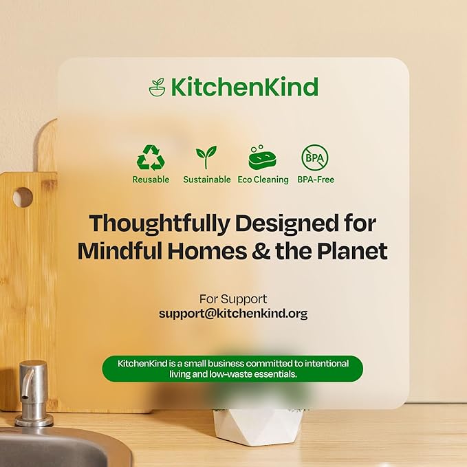 Clean & Kind Gift Set – Premium 6-Piece Eco-Friendly Bamboo Kitchen Brush Set with Natural Bristles & Wooden Handles