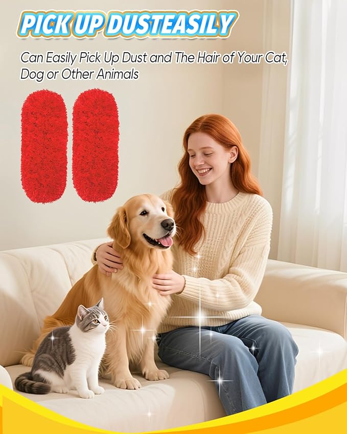 KEEPOW Reusable Microfiber Duster Refills Compatible with OXO Duster, Washable Dusters Refill Compatible with Good Grips Microfiber Extendable Dusters for Cleaning, 2 Pack(Handle is Not Included)