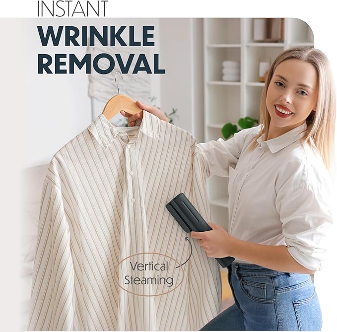 Portable Steamer for Clothes, Professional Handheld Garment Steamer 15s Fast Heat-up, 70ml Water Tank, 900W Mini Steam Iron for Home and Travel