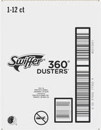 Swiffer Duster Kit with 3 ft Extendable Handle, Heavy Duty Dusting Starter Kit with 12 Refills, for Ceiling Fans, Vents and Hard to Reach Places