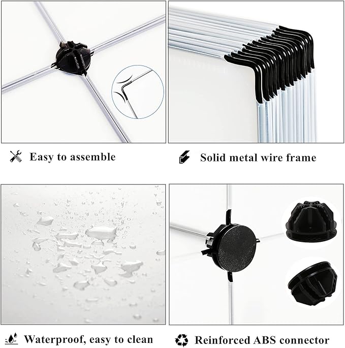 AWTATOS Cube Storage Organizer, 16 Cube Closet Organizer, Stackable Storage Cube Shelves, DIY Portable Closet Clothes Organizer Shelving for Bedroom, Closet, Wardrobe, Bathroom, Translucent
