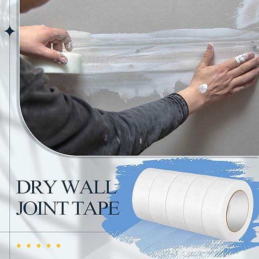 5 Roll Self Adhesive Fiberglass Drywall Joint Tape 1.8 Inches x 492 ft Heavy Duty Wall Crack and Seam Patch Mesh Tape for Drywall Repair Joining Finishing, White