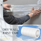 5 Roll Self Adhesive Fiberglass Drywall Joint Tape 1.8 Inches x 492 ft Heavy Duty Wall Crack and Seam Patch Mesh Tape for Drywall Repair Joining Finishing, White