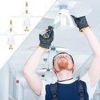 Hollow-Wall Anchors, One Size, 65Lbs Anchor 50pcs+Screw 50pcs Drywall Anchor kit with Screws, Self-Drilling Hollow Wall Anchor, White