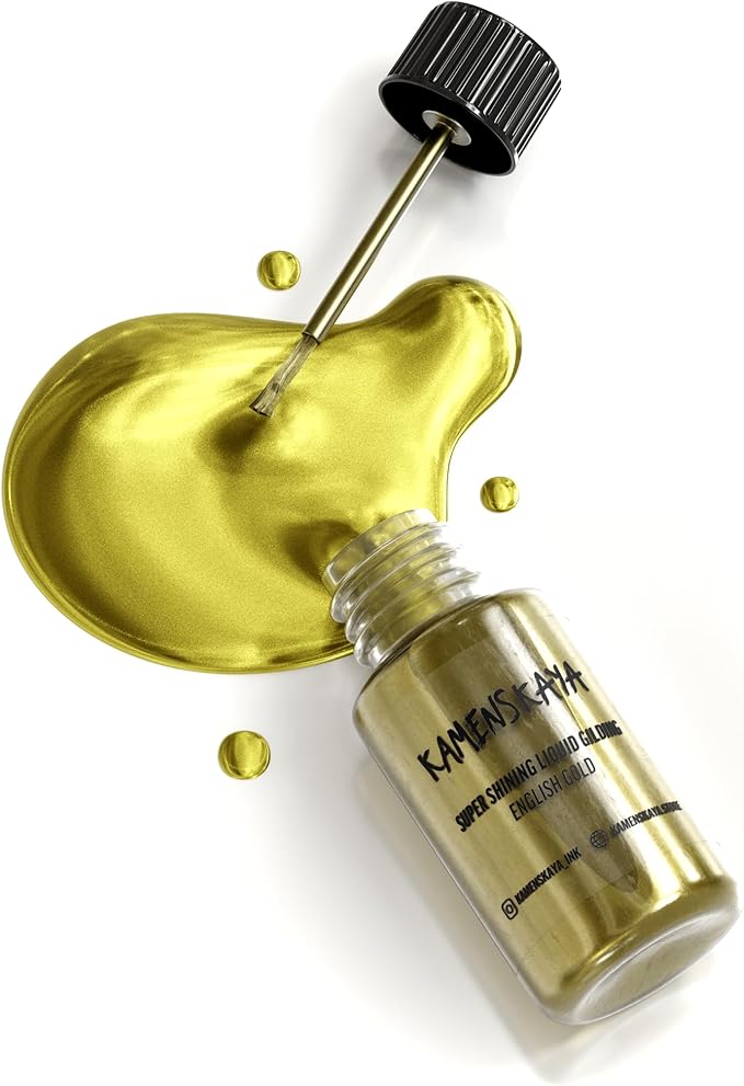 Liquid Gold Leaf Paint - Alcohol Based Fast Drying English Gold Liquid Leaf, 0.68 fl oz (20 ml)