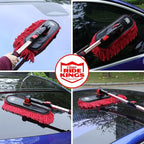Car Duster Exterior Scratch Free,Car Dust Brush with Extendable Telescoping Handle to Remove Pollen,Dusters for Truck,RV and Motorcycle,Large Mop Head, Wax Cotton Hair，Auto Care