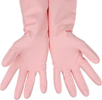 3 Pairs Rubber Cleaning Gloves Latex Free Dishwashing Gloves - 13" Reusable Nitrile Gloves Medium, Green+Pink+Red