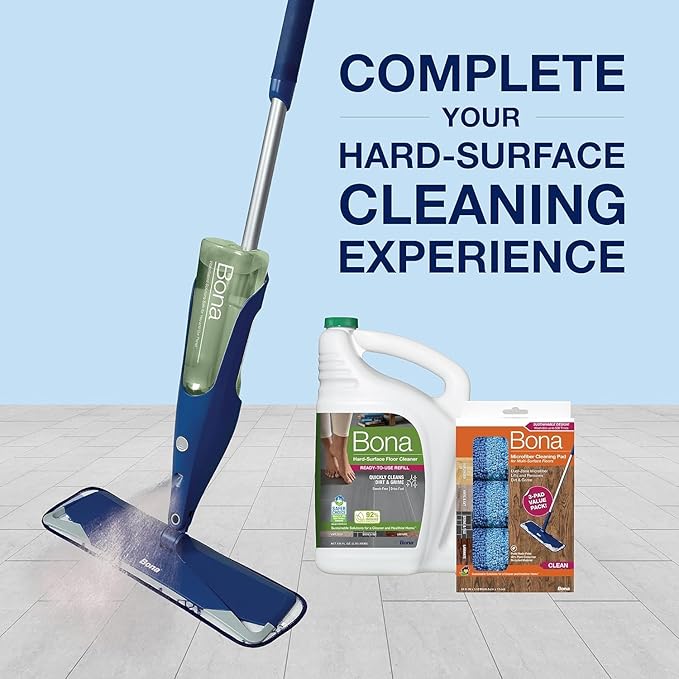 Bona Multi-Surface Floor Cleaner Refill - 64 fl oz - Unscented - Refill for Bona Spray Mops and Spray Bottles - Residue-Free Floor Cleaning Solution for Stone, Tile, Laminate, and Vinyl Floors