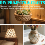 8mm Jute Twine Rope - 164ft Heavy Duty Natural Jute String for Gardening, Crafts, Packaging, DIY Projects & More - Strong, Durable & Biodegradable - Perfect for Plant Tying, Home Decor & Outdoor Use