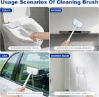 MOSEN Scrub Brush for Shower,4-in-1 Cleaning Brushes with 4 Different Function Cleaning Heads Brush for Shower Cleaning Bathroom Kitchen Car Tub Tile