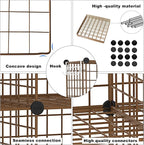 C&AHOME Wire Cube Storage, 9 - Cube Organizer Metal C Grids, Modular Shelves Units, Closet Organizer, Ideal for Home, Office, Living Room, 36.6”L x 12.4”W x 48.4”H, Brown UWCS3009R