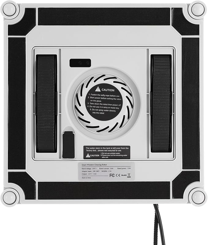 Automatic Window Cleaner 2500Pa Suction Window Cleaner Robot with Dual Spray Design and Remote Control 3 Path Modes Window Cleaning Machine for Windows, Tiles 322.92-538.2ft²Cleaning Area (White)