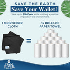 DAN RIVER 24-Pack Microfiber Towels – Ultra Absorbent, Lint-Free & Streak-Free Kitchen Rags Cleaning for Home, & Car - Must-Have Cleaning Essentials - 12" x 12" - Gray White Black