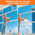 BITOPE 2 in 1 Squeegee for Window Cleaning Tool,Long Handle Window Cleaner Tool with Stainless Steel Extension Pole for Car,Shower, Glass Doors, Outdoor High Window
