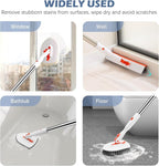 SetSail 4-in-1 Tile Tub Floor Scrubber with 52-inch Adjustable Long Handle Shower Cleaner Brush with V-Shaped Grout Brush and 3 Replacement Brush Heads for Cleaning Bathroom Kitchen Walls Tub Tile