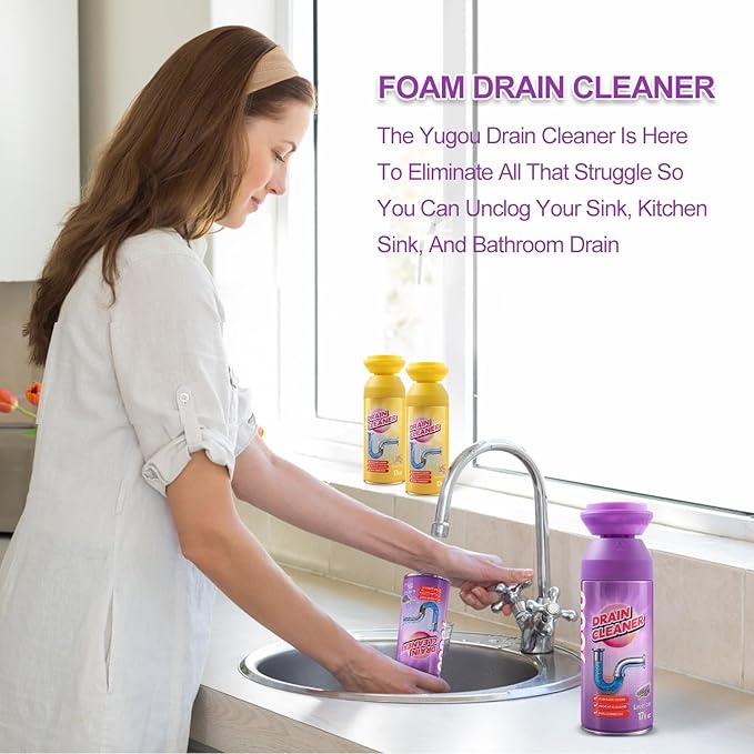 Sink Drain Cleaner, Lavender Sink Cleaner and Deodorizer, Foaming Drain Cleaner for Kitchen Sinks, Shower Drains, Tubs. 1pcs