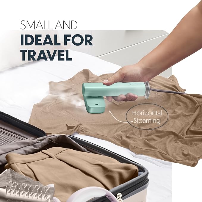 Portable Steamer for Clothes, Travel Garment Steamer for Fabric Wrinkles Remover with Heat-Resistant Glove, 18s Fast Heat-up, 90ml Water Tank, 1200W | Hand Steamer for Home, Office and Travel
