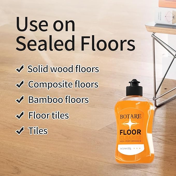 Household Multi-Surface Enzyme Floor Cleaner, Acid-Free Concentrated Mopping Solution for Wood, Hardwood, Laminate, Tile, Marble& Porcelain, Liquid, 17.6 Fl Oz (1 Bottle)