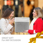 13x13 Cube Storage Bins, Collapsible Fabric Storage Box, 4 Pack Closet Baskets with Handles for Organizing, Shelf, Toys, Clothes, Home, Office, Nursery (Grey&White)