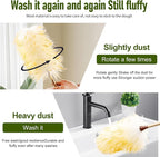 Natural Lambswool Duster 20 Inch Handheld with Wooden Handle Duster Dusting Tool for Blinds Electronics Furniture Delicate Surfaces (2Pcs)