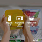 Ello Snap & Nest 10-Piece 4.5 Cup Plastic Meal Prep Set, Reusable Food Containers for Healthy Eating, Freezer, Dishwasher Safe, Desert Festival
