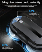 BNZ Smart Window Cleaning Robot, Twin Turbo & Dual Auto-Spray Window Cleaner with Multiple Safety System, AI Path Planning, Frameless Edge Detection, K1, Matt Black