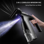Window Vacuum Squeegee Cordless, Window Vac with Detachable Water Tank and Strong Suction, Electric Window Cleaning Tool for Shower Wall, Glass, Mirror, Countertop, Tiles, Car Windshield