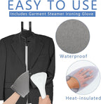 Garment Steamer Rack & Garment Ironing Glove for Clothes,Adjustable Steamer Stand for Clothes,Adjustable Garment Hanger Standing,Foldable Iron stand with Ironing Glove for Steaming Clothes(32-63 Inch)