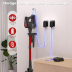 Cordless Vacuum Cleaner, 450W/45KPA Self-Standing Stick Vacuum, Lightweight Handheld Vacuum with LED Screen, Rechargeable Vacuum for Home, Hardwood, Carpets, Pet Hair, Car (Red)