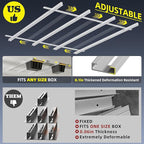 Overhead Garage Storage Rack Extra Large-Organizes Up to 15 Tote Bins 0.1-inch Thickened Heavy Alloy Steel Garage Tote Storage System with Adjustable Rails-Ceiling Storage Rack