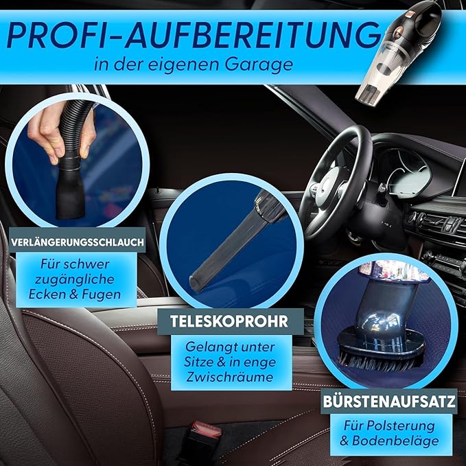 ThisWorx Car Vacuum Cleaner - Portable Handheld Mini Vacuum Cleaner W/ 16ft Cord, Bag, & Attachments - Small Vacuum for Car, RV, Boats, Travel