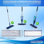 3 Pack Microfiber Dusting Pad for Fits All Bona Mops, Reusable Dusting Pads for Bona Hardwood Floor Cleaner Mop, Mop Pads Refill for Hard Surface Floors, Picks Up Pet Hair & Allergens