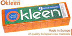 Orange Multi Use Scrub Sponge. Made in Europe. 18 Pack, 4.3x2.8x1.4 inches. Odorless Heavy Duty and Non Scratch Fiber. Durable and Delicate Scrubber for Oven and Stove, Bathroom and Basement