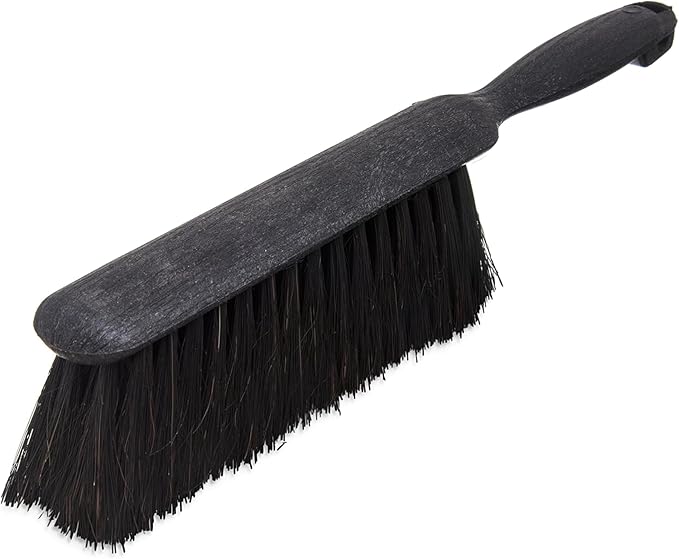 SPARTA Flo-Pac Counter Brush, Bench Brush, Dustpan Brush with Long Lasting for Counters, Floors, And Fireplace, 8 Inches, Black