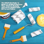 Leumoi 300 Pcs 4 Inch Mini Paint Roller Cover 1/2" Nap Small Microfiber Roller Covers Home Repair Tools House Household Supplies Kit(Gray, White)