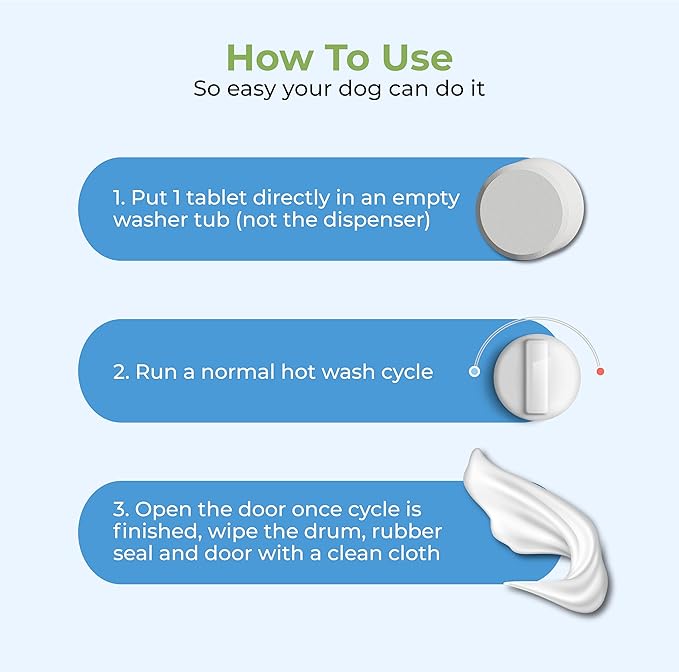 Heavy Duty Washing Machine Cleaner Tablets – Deep Cleaning & Descaling for HE Front Load and Top Load Washers, Helps Remove Odor & Residue (12 XL Tablets 12 Month Supply)